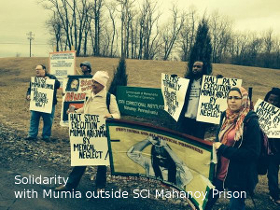 Solidarity with Mumia outside SCI Mahanoy prison